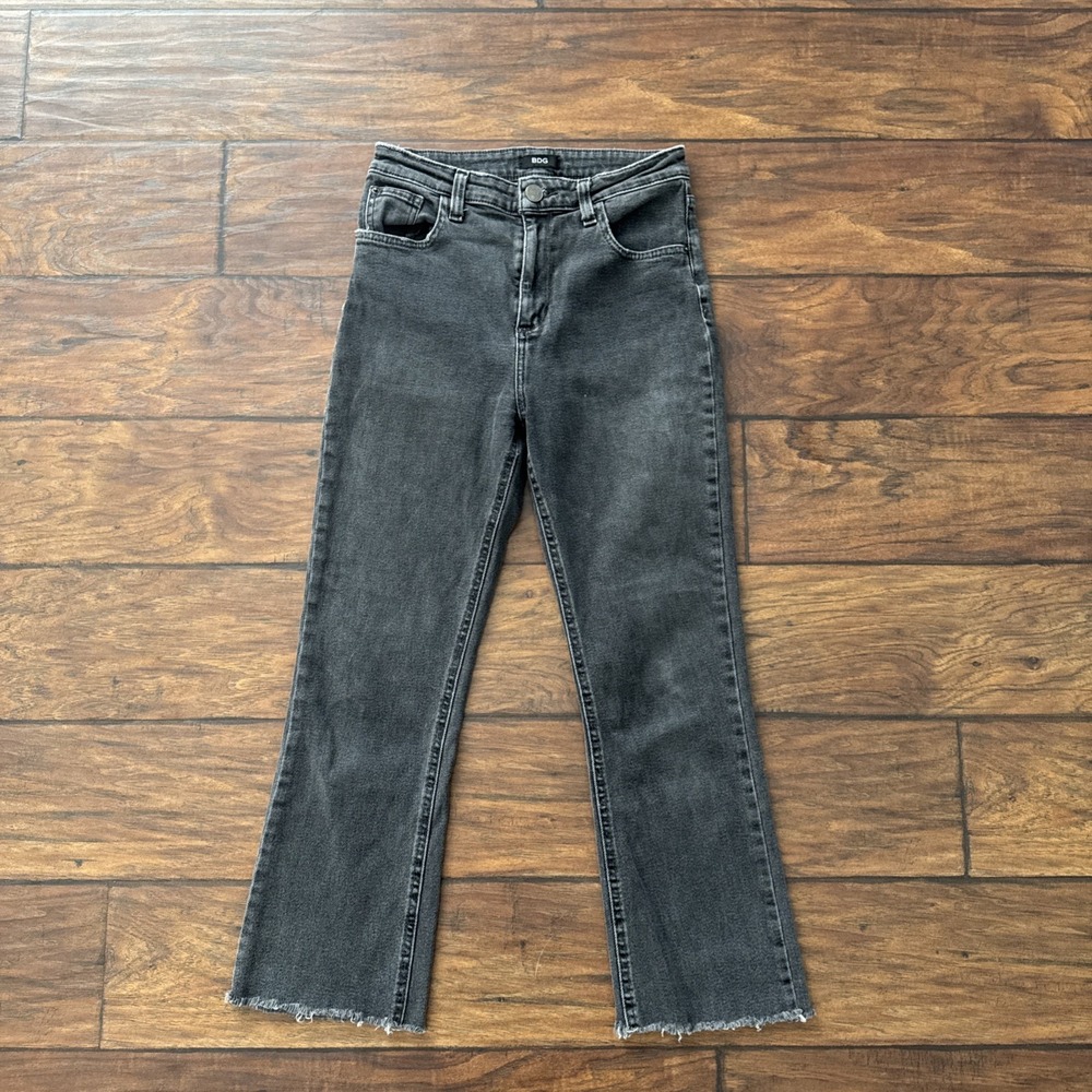 BDG Straight Women's Size 27 Jeans Black Denim Acid Wash Slim Mid Rise
